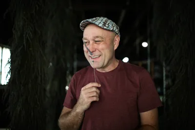 Mark Ponchak, a lavender farmer in McConnellsville, OH, with his drying lavender in the attic of his brotherâs brewery on November 6, 2023.